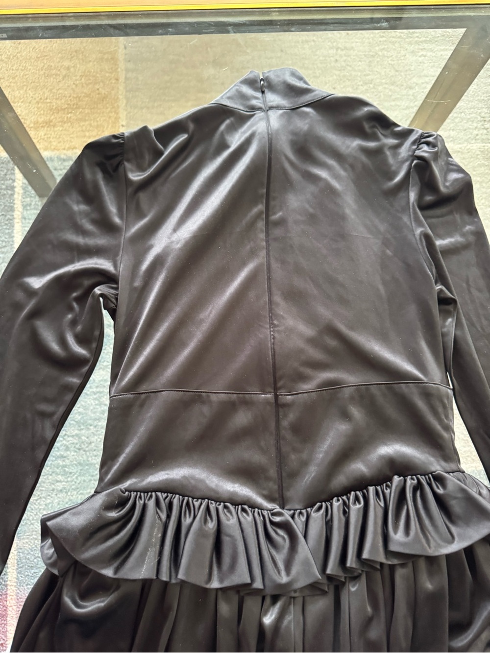 rabanne H+M Long-Sleeve Ruffled Bubble Hem Dress - Picture 5 of 7